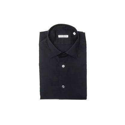 Robert Friedman Black Cotton Men Shirt