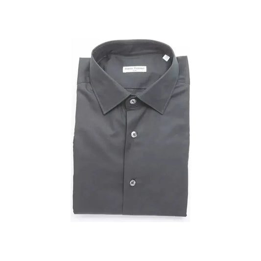 Robert Friedman Black Cotton Men's Shirt 1728,67345744032,Black,Clothing,Dress Shirts - Shirts - Clothing,L,M,Men,Men - Clothing,New with tags,Robert Friedman,Shirts - Clothing,Shirts - Men - Clothing,XL,XXL