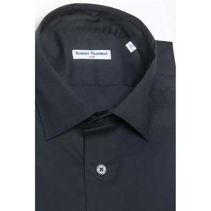 Robert Friedman Black Cotton Men Shirt