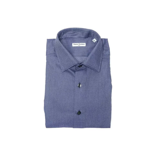 Robert Friedman Blue Cotton Men Shirt Robert Friedman