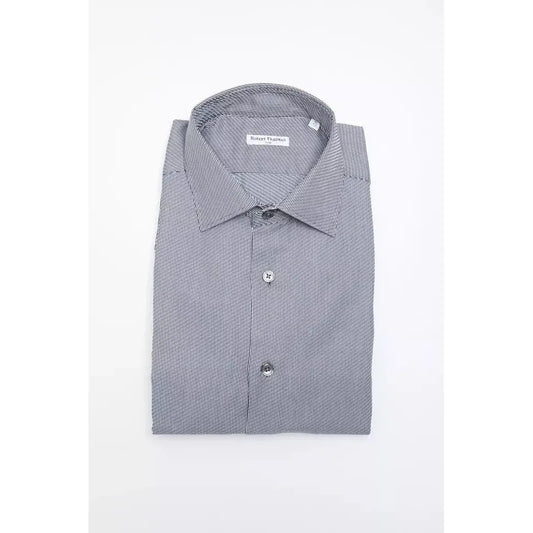 Robert Friedman Blue Cotton Men Shirt 1728,67345744032,Blue,Clothing,Dress Shirts - Shirts - Clothing,L,M,Men,Men - Clothing,New with tags,Robert Friedman,S,Shirts - Clothing,Shirts - Men - Clothing,XL,XXL