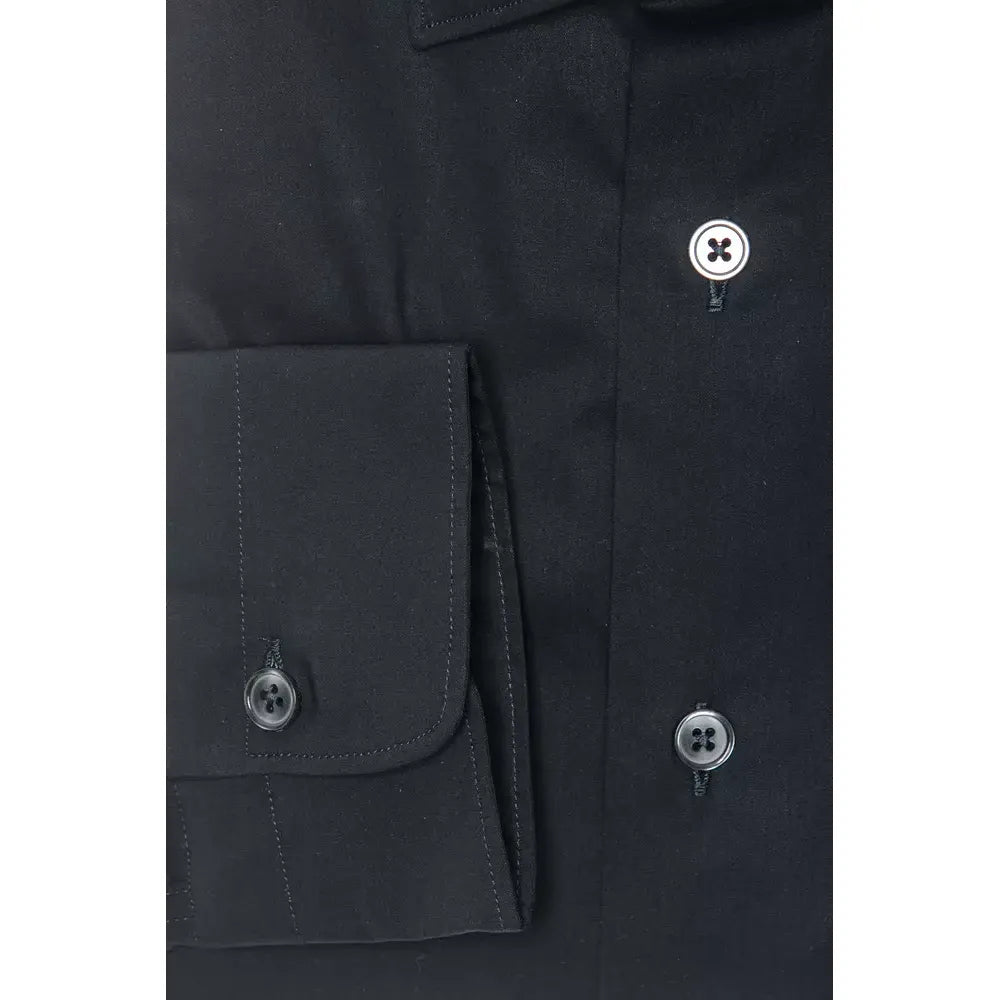 Robert Friedman Black Cotton Men Shirt