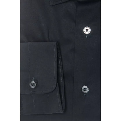 Robert Friedman Black Cotton Men Shirt