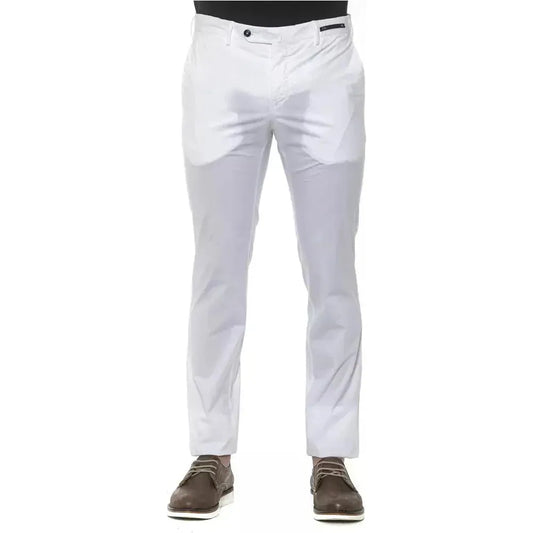 PT Torino White Cotton Men Slim Trouser 1728,67345744032,Casual Pants - Pants - Clothing,Clothing,IT54 | XXL,IT56 | 3XL,Jeans & Pants - Men - Clothing,Men,Men - Clothing,New with tags,Pants - Clothing,PT Torino,White