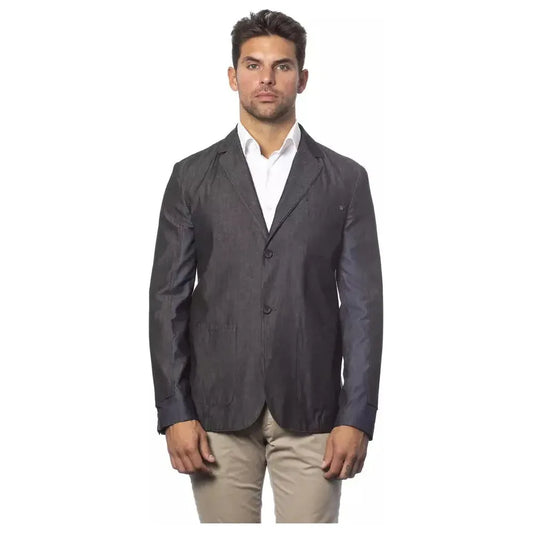 Verri Gray Cotton Men Single Breasted Blazer 1728,67345744032,Blazers - Men - Clothing,Blazers - Suits & Blazers - Clothing,Clothing,Gray,IT48 | M,IT50 | L,IT52 | XL,IT54 | XXL,Men,Men - Clothing,New with tags,Suits & Blazers - Clothing,Verri