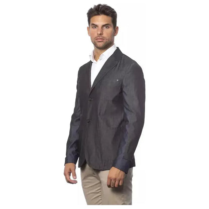 Verri Gray Cotton Men Single Breasted Blazer 1728,67345744032,Blazers - Men - Clothing,Blazers - Suits & Blazers - Clothing,Clothing,Gray,IT48 | M,IT50 | L,IT52 | XL,IT54 | XXL,Men,Men - Clothing,New with tags,Suits & Blazers - Clothing,Verri
