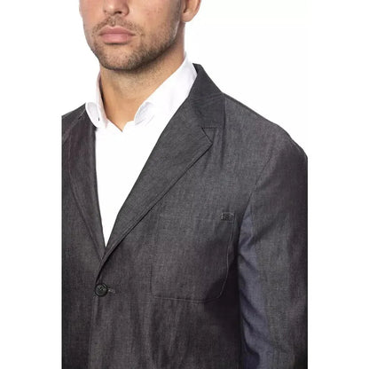 Verri Gray Cotton Men Single Breasted Blazer 1728,67345744032,Blazers - Men - Clothing,Blazers - Suits & Blazers - Clothing,Clothing,Gray,IT48 | M,IT50 | L,IT52 | XL,IT54 | XXL,Men,Men - Clothing,New with tags,Suits & Blazers - Clothing,Verri