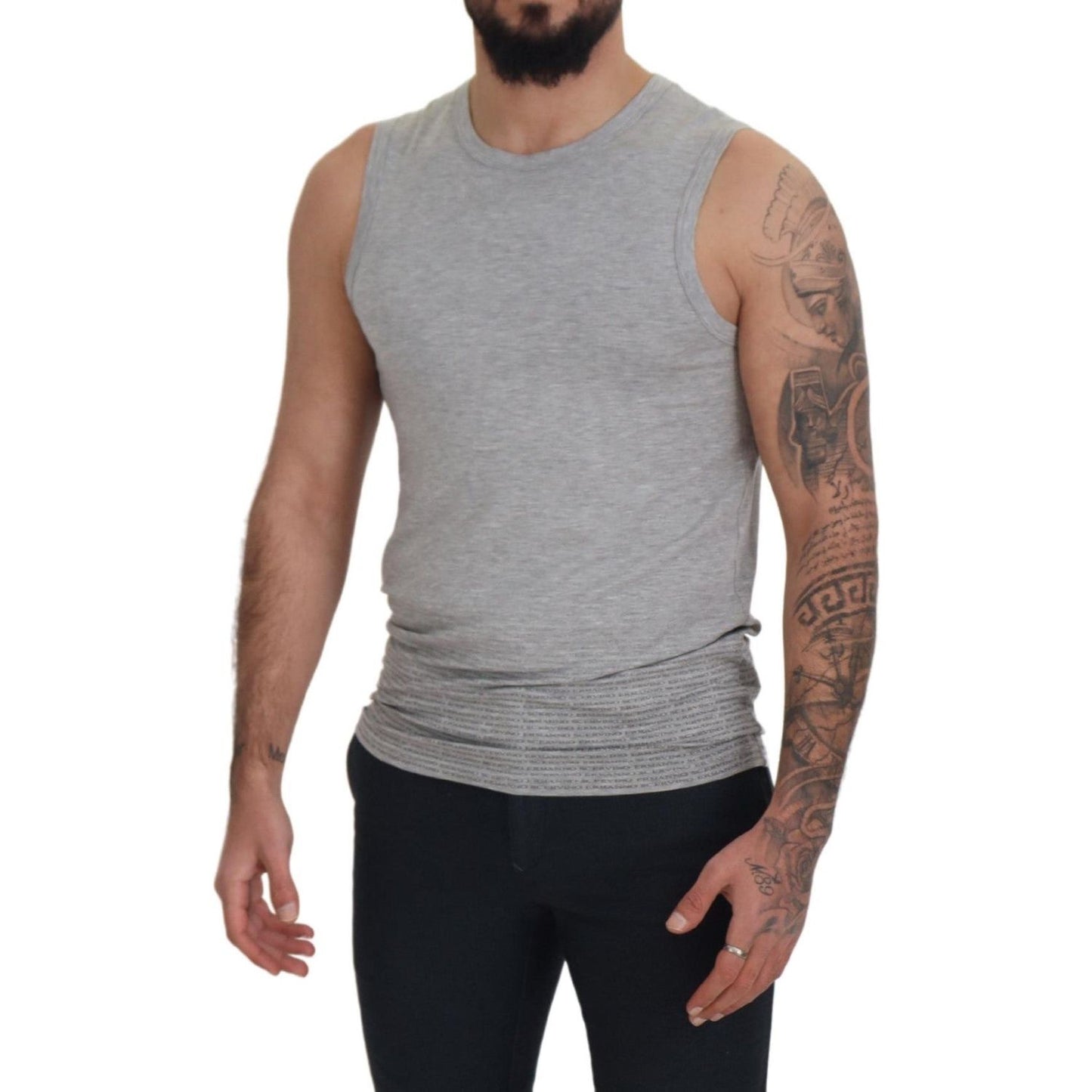 Ermanno Scervino Chic Gray Sleeveless Crewneck Tee Ermanno Scervino