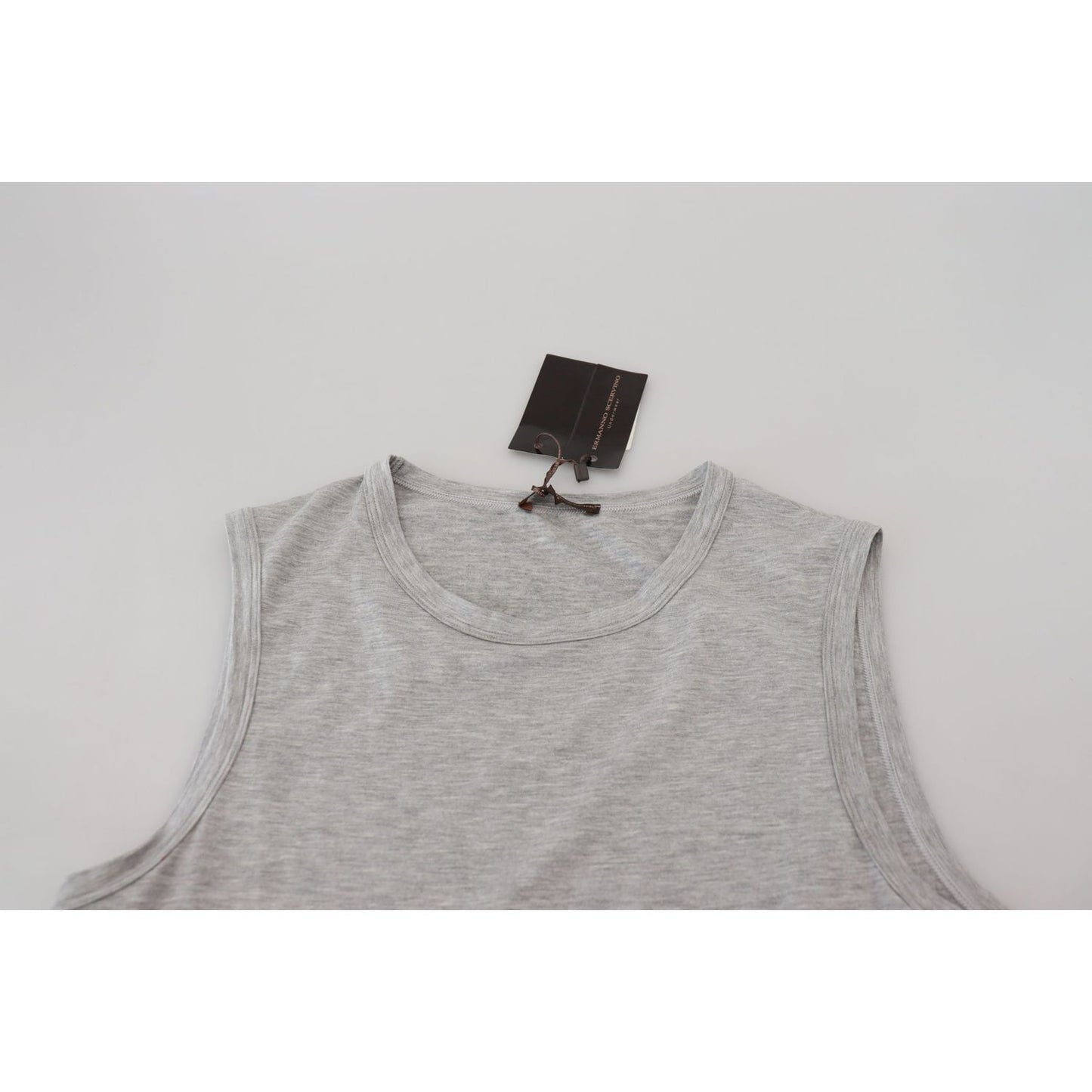 Ermanno Scervino Chic Gray Sleeveless Crewneck Tee Ermanno Scervino