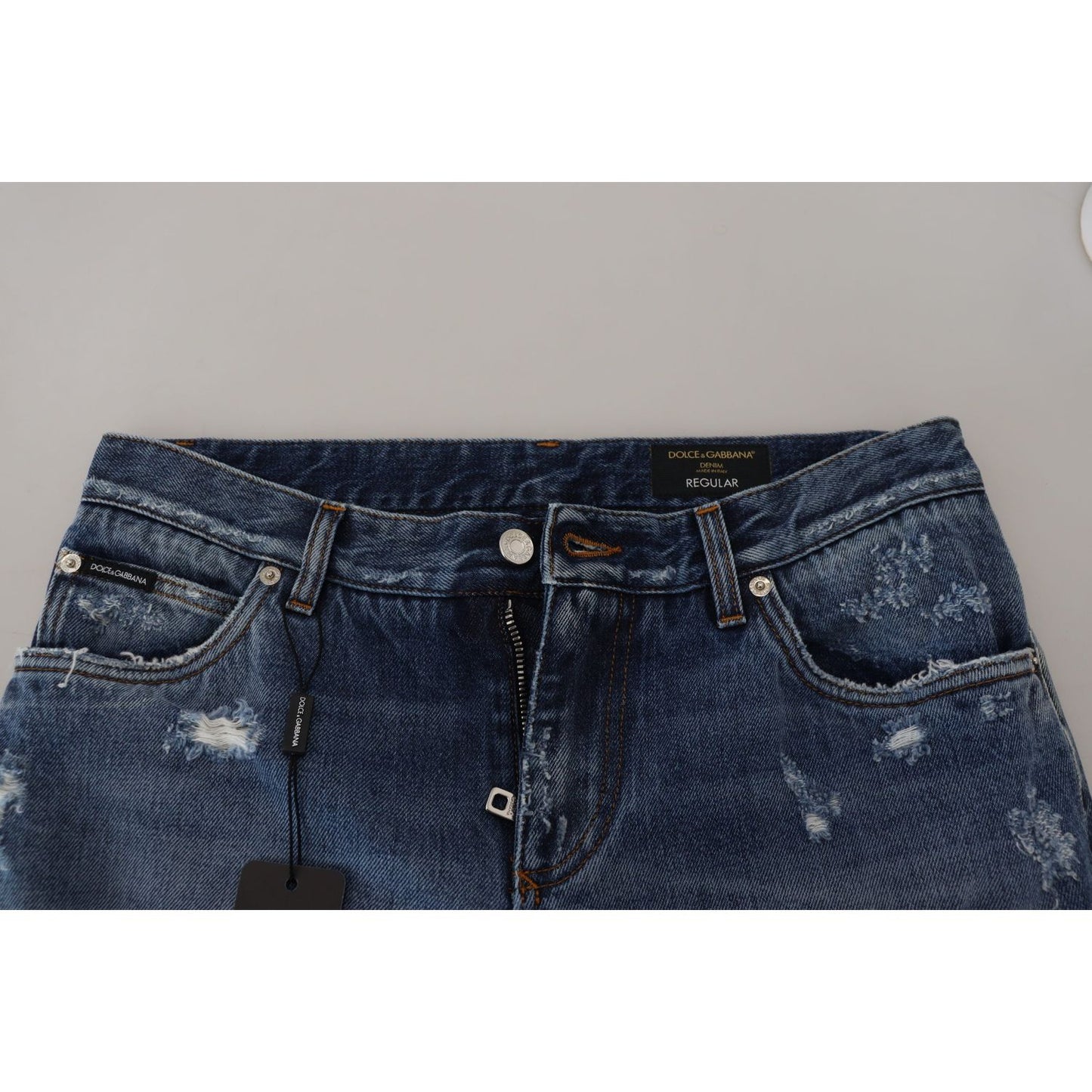 Dolce & Gabbana Chic Tattered Denim Pants for the Modern Man Dolce & Gabbana