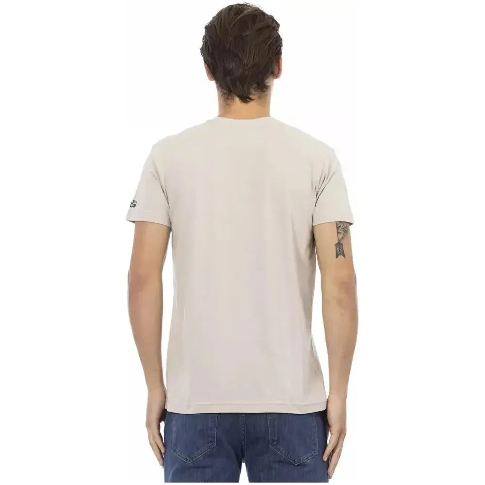 Trussardi Action Beige Cotton Men T-Shirt Trussardi Action