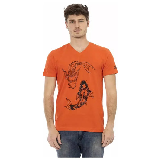 Trussardi Action Red Cotton Men T-Shirt