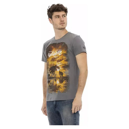 Trussardi Action Gray Cotton Men T-Shirt