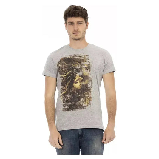 Trussardi Action Gray Cotton Men T-Shirt Trussardi Action