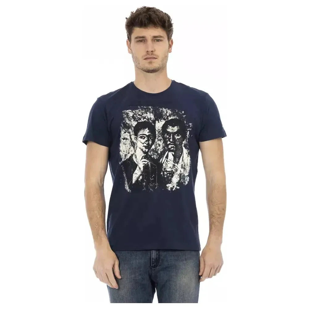 Trussardi Action Blue Cotton Men T-Shirt Trussardi Action