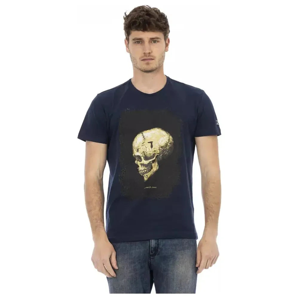 Trussardi Action Blue Cotton Men T-Shirt 1728,67345744032,Blue,Clothing,L,M,Men,Men - Clothing,New with tags,S,T-Shirts - Clothing,T-Shirts - Men - Clothing,T-Shirts - T-Shirts - Clothing,Trussardi Action,XL,XXL