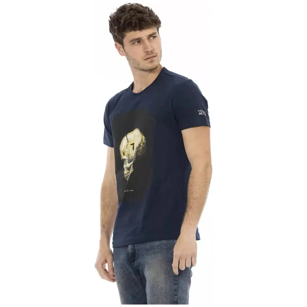 Trussardi Action Blue Cotton Men T-Shirt 1728,67345744032,Blue,Clothing,L,M,Men,Men - Clothing,New with tags,S,T-Shirts - Clothing,T-Shirts - Men - Clothing,T-Shirts - T-Shirts - Clothing,Trussardi Action,XL,XXL