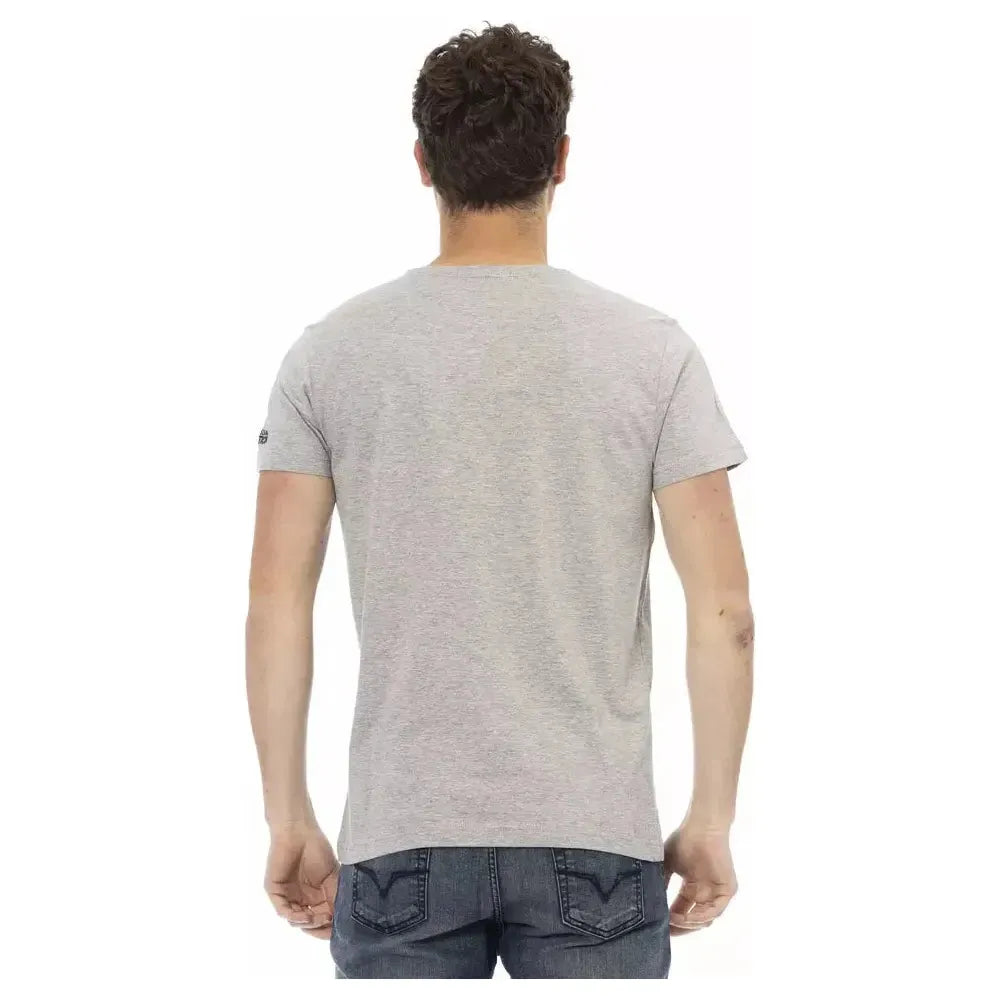 Trussardi Action Gray Cotton Men T-Shirt Trussardi Action