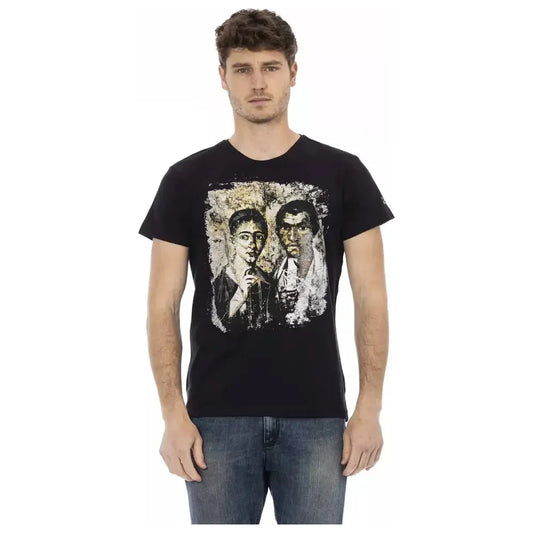 Trussardi Action Black Cotton Men T-Shirt Trussardi Action