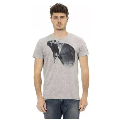 Trussardi Action Gray Cotton Men T-Shirt 1728,3XL,67345744032,Clothing,Gray,L,M,Men,Men - Clothing,New with tags,S,T-Shirts - Clothing,T-Shirts - Men - Clothing,T-Shirts - T-Shirts - Clothing,Trussardi Action,XL,XXL