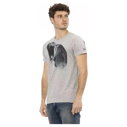 Trussardi Action Gray Cotton Men T-Shirt Trussardi Action