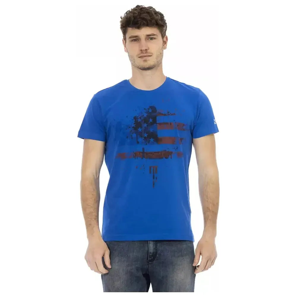 Trussardi Action Blue Cotton Men T-Shirt