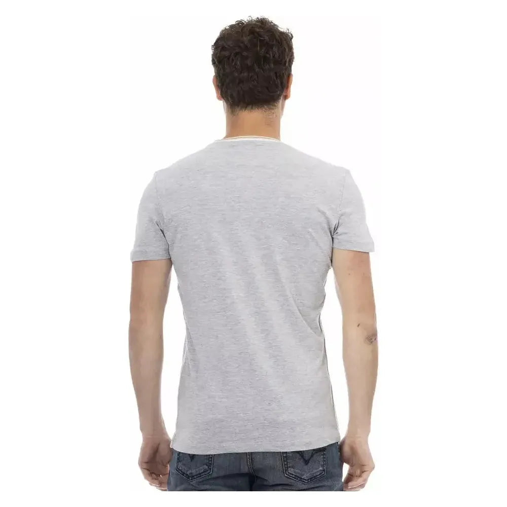 Trussardi Action Gray Cotton Men T-Shirt Trussardi Action