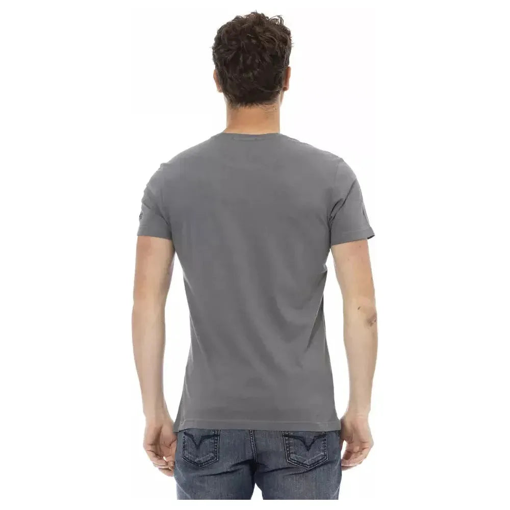 Trussardi Action Gray Cotton Men T-Shirt Trussardi Action