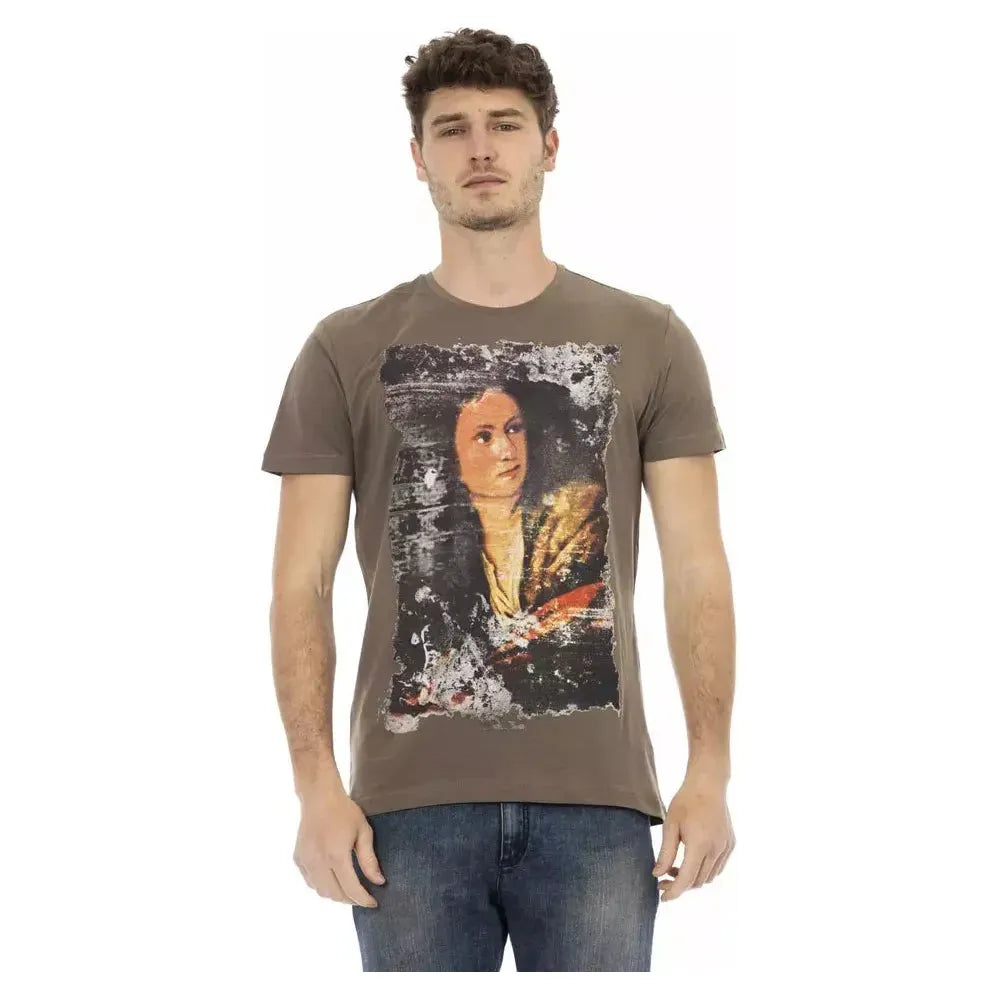 Trussardi Action Brown Cotton Men T-Shirt