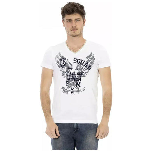 Trussardi Action White Cotton Men's T-Shirt 1728,67345744032,Clothing,L,M,Men,Men - Clothing,New with tags,Sportswear - Clothing,T-Shirts - Clothing,T-Shirts - Men - Clothing,T-Shirts - Sportswear - Clothing,Trussardi Action,White,XL,XXL