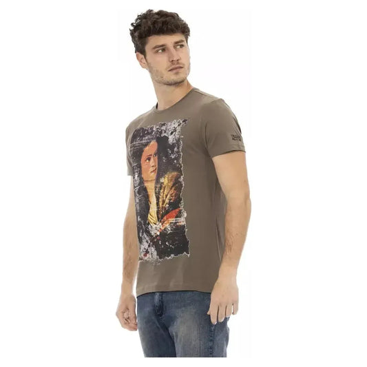 Trussardi Action Brown Cotton Men T-Shirt Trussardi Action