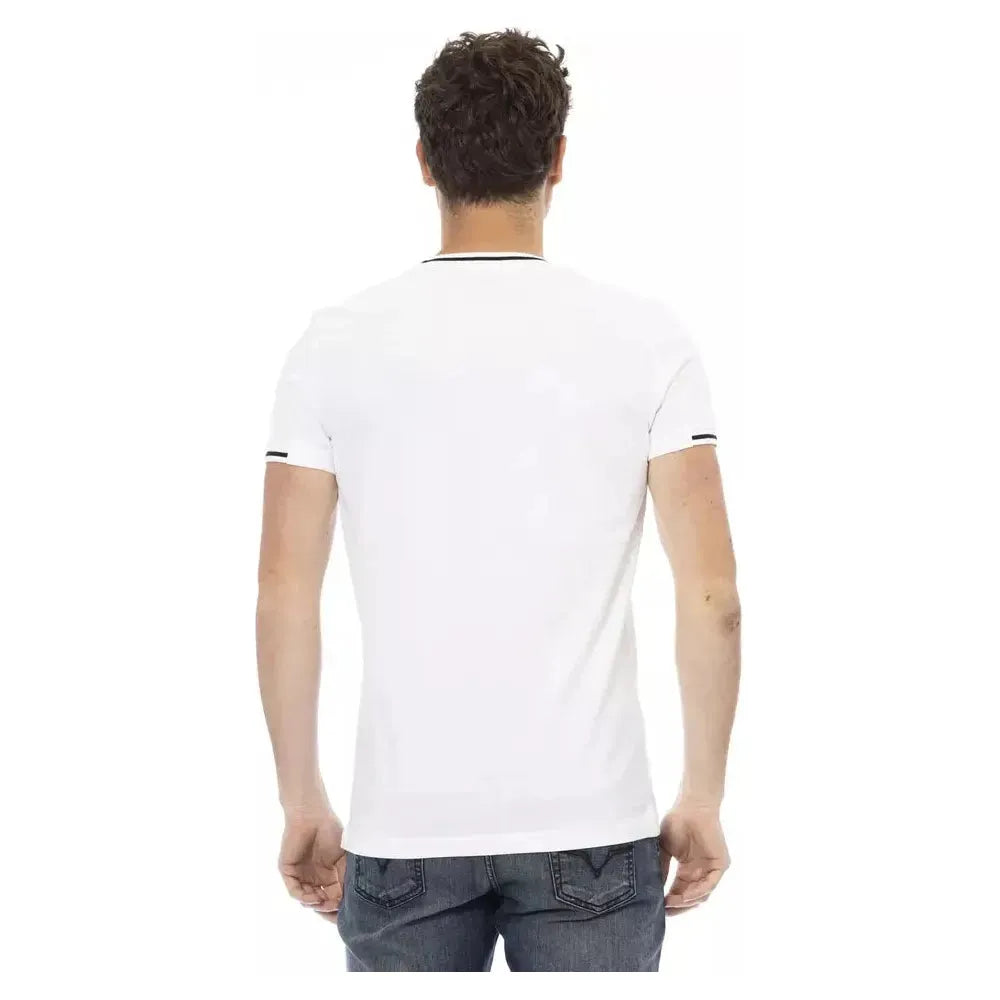 Trussardi Action White Cotton Men TShirt Trussardi Action