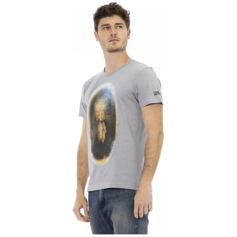 Trussardi Action Gray Cotton Men T-Shirt 1728,67345744032,Clothing,Gray,L,M,Men,Men - Clothing,New with tags,S,T-Shirts - Clothing,T-Shirts - Men - Clothing,T-Shirts - T-Shirts - Clothing,Trussardi Action