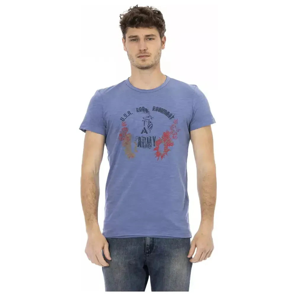 Trussardi Action Blue Cotton Men T-Shirt Trussardi Action