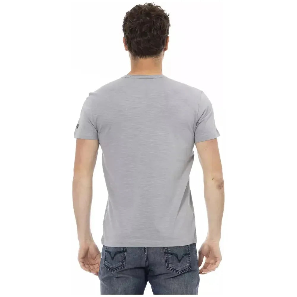 Trussardi Action Gray Cotton Men T-Shirt Trussardi Action