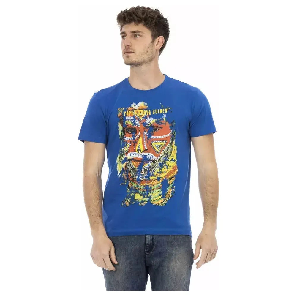 Trussardi Action Blue Cotton Men T-Shirt