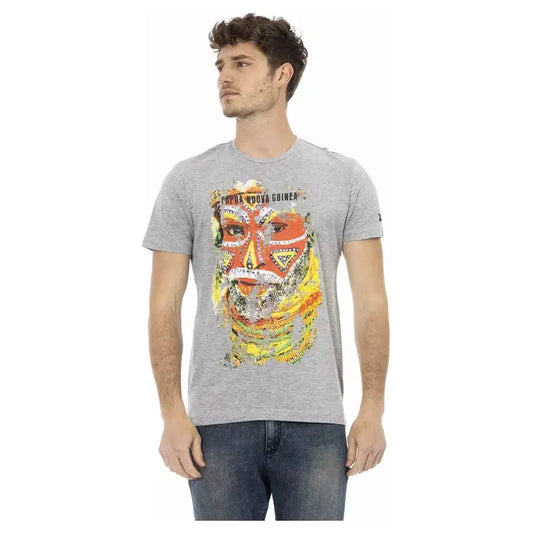 Trussardi Action Gray Cotton Men T-Shirt Trussardi Action