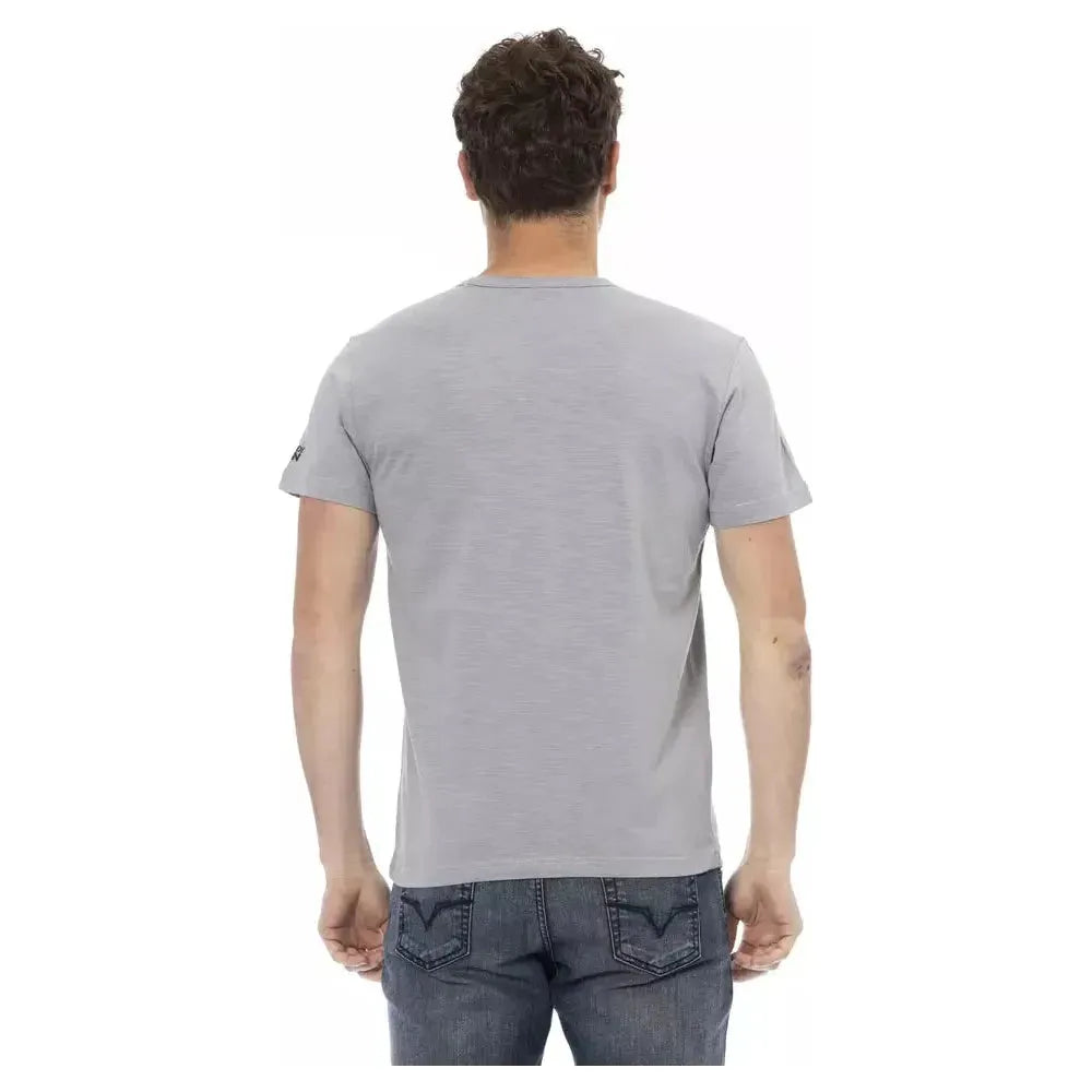 Trussardi Action Gray Cotton Men T-Shirt 1728,3XL,67345744032,Clothing,Gray,L,M,Men,Men - Clothing,New with tags,S,T-Shirts - Clothing,T-Shirts - Men - Clothing,T-Shirts - T-Shirts - Clothing,Trussardi Action,XL,XXL