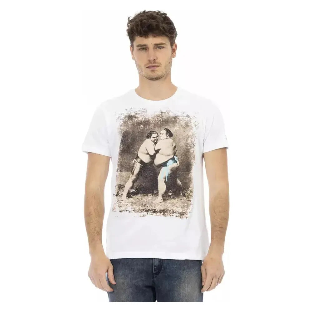 Trussardi Action White Cotton Men T-Shirt Trussardi Action