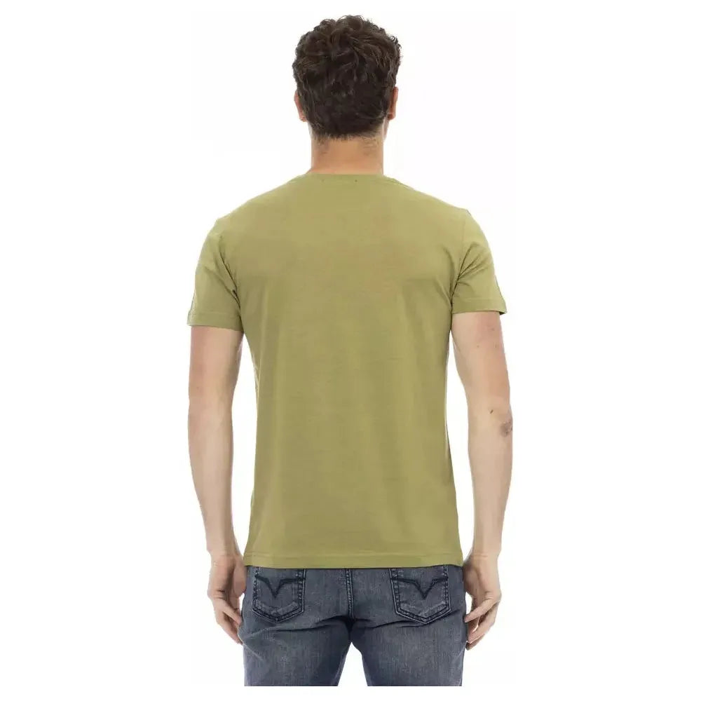 Trussardi Action Green Cotton Men T-Shirt Trussardi Action