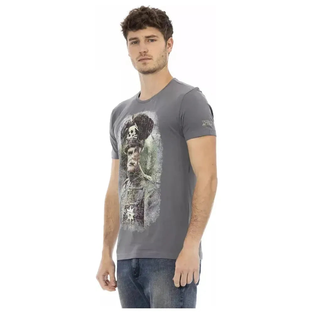 Trussardi Action Gray Cotton Men T-Shirt 1728,67345744032,Clothing,Gray,L,M,Men,Men - Clothing,New with tags,T-Shirts - Clothing,T-Shirts - Men - Clothing,T-Shirts - T-Shirts - Clothing,Trussardi Action