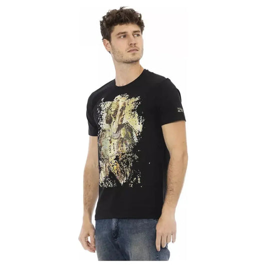 Trussardi Action Black Cotton Men T-Shirt Trussardi Action