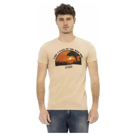 Trussardi Action Beige Cotton Men T-Shirt 1728,67345744032,Beige,Clothing,L,M,Men,Men - Clothing,New with tags,Sportswear - Clothing,T-Shirts - Clothing,T-Shirts - Men - Clothing,T-Shirts - Sportswear - Clothing,T-Shirts - T-Shirts - Clothing,Trussardi Ac