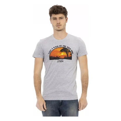 Trussardi Action Gray Cotton Men T-Shirt 1728,67345744032,Clothing,Gray,L,M,Men,Men - Clothing,New with tags,T-Shirts - Clothing,T-Shirts - Men - Clothing,T-Shirts - T-Shirts - Clothing,Trussardi Action,XL,XXL