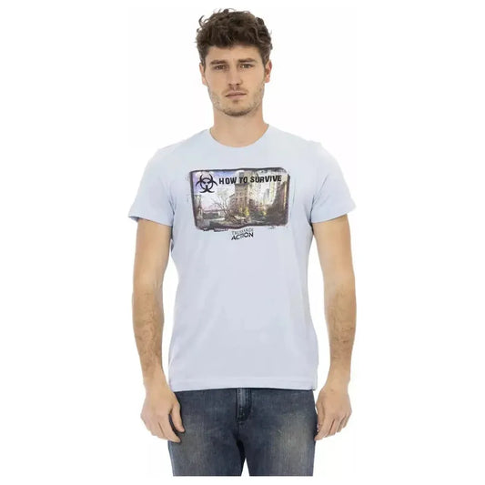 Trussardi Action Light Blue Cotton Men T-Shirt 1728,67345744032,Clothing,L,Light Blue,Men,Men - Clothing,New with tags,T-Shirts - Clothing,T-Shirts - Men - Clothing,T-Shirts - T-Shirts - Clothing,Trussardi Action,XL,XXL