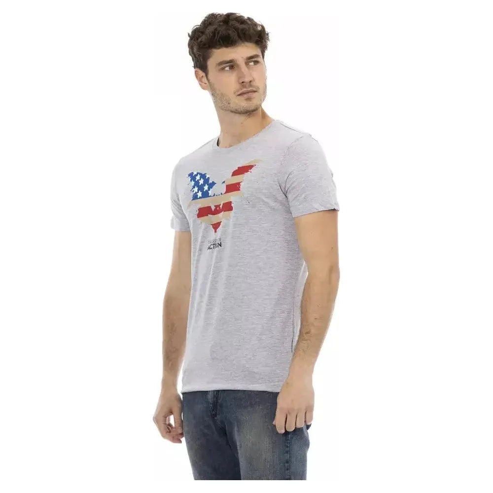 Trussardi Action Gray Cotton Men T-Shirt