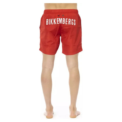 Bikkembergs Red Polyester Men Swim Short