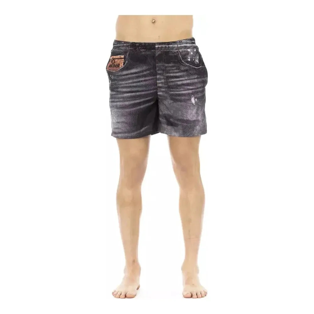 Just Cavalli Black Polyester Men's Swim Short Just Cavalli