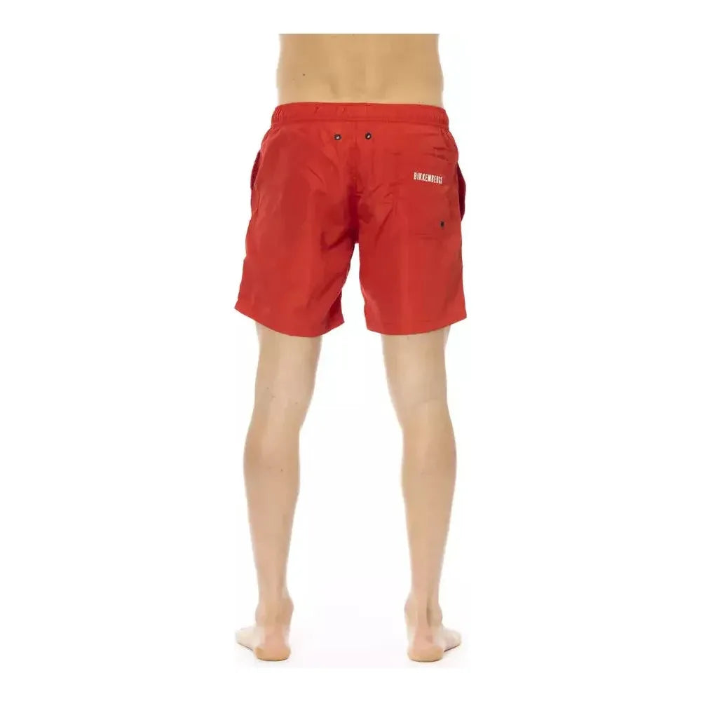 Bikkembergs Red Polyester Men Swim Short
