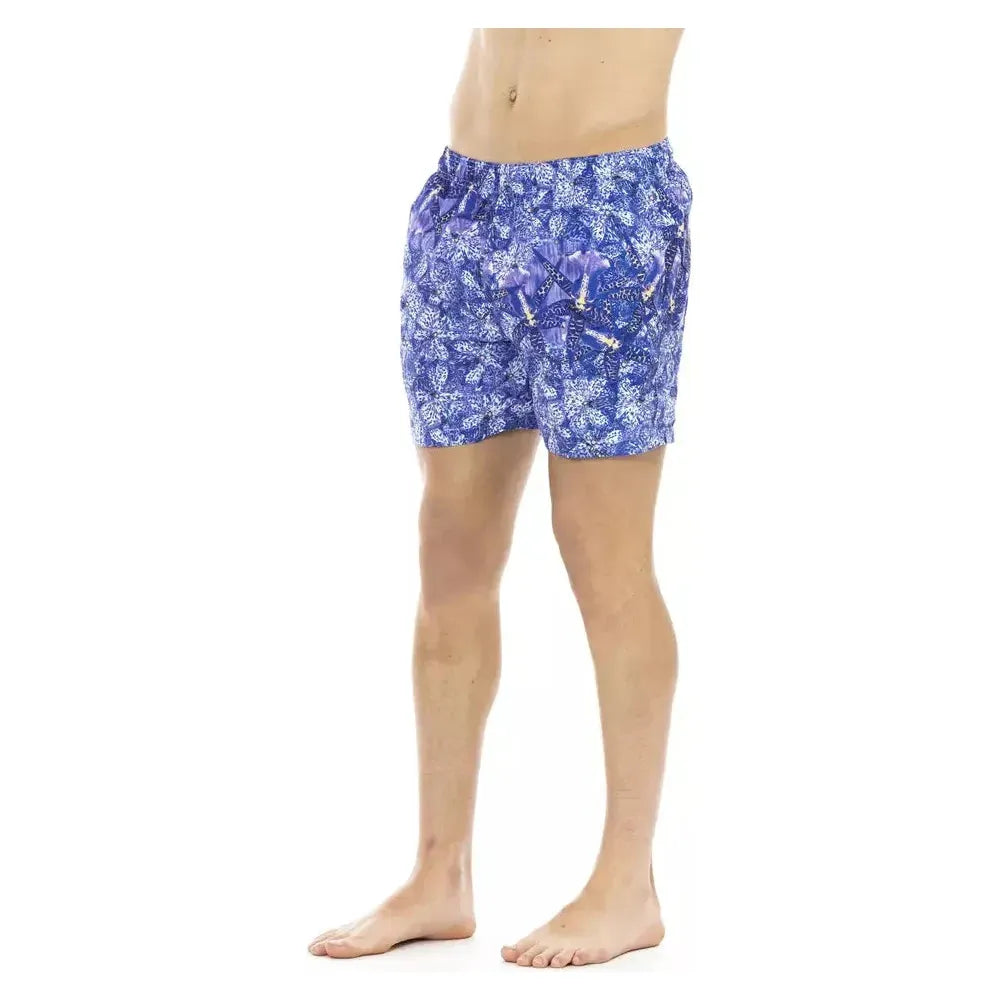 Just Cavalli Light Blue Polyester Men Swimwear Just Cavalli